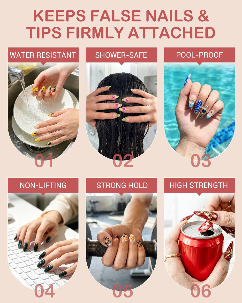 PSUVP being applied to press-on nail in hand for easy salon-style results