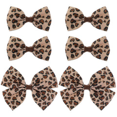 Ptwola front view of leopard bow clips showing retro style and secure hold