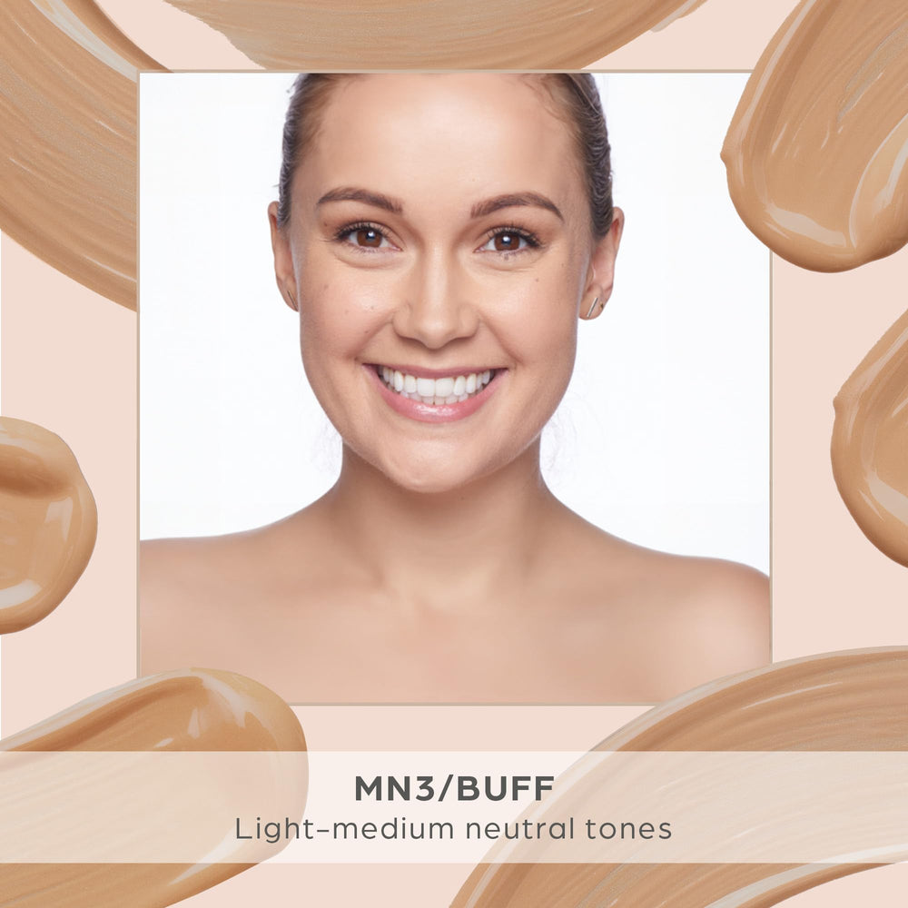 PÜR MINERALS swatched on hand to show sheer coverage benefit