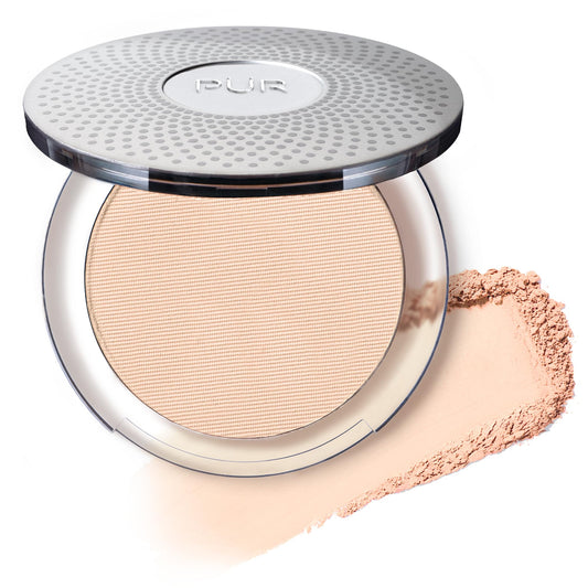 PÜR MINERALS compact front view shows sleek case and easy carry benefit