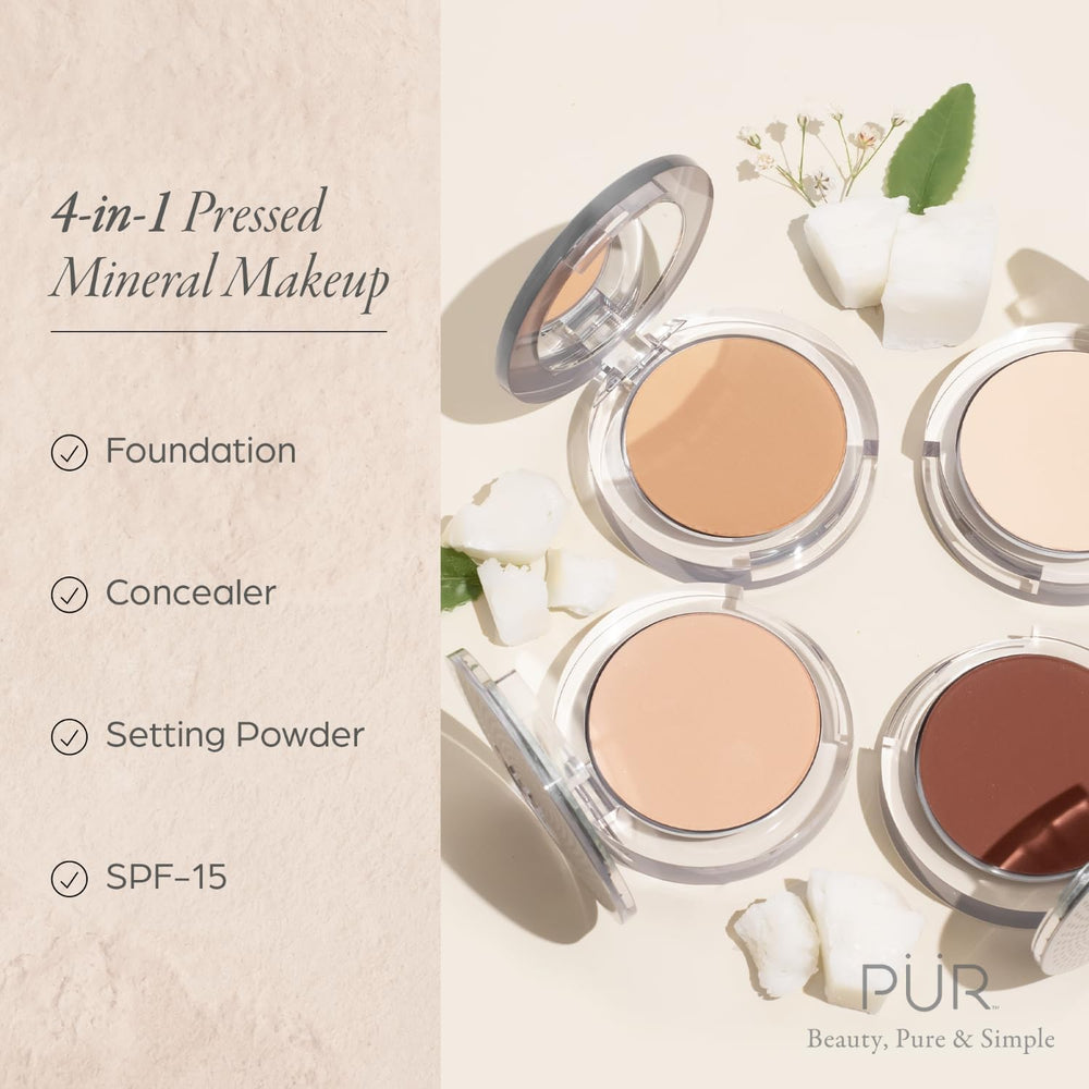 PÜR MINERALS open palette showing foundation, four shadows, blush, bronzer and highlighter for quick looks