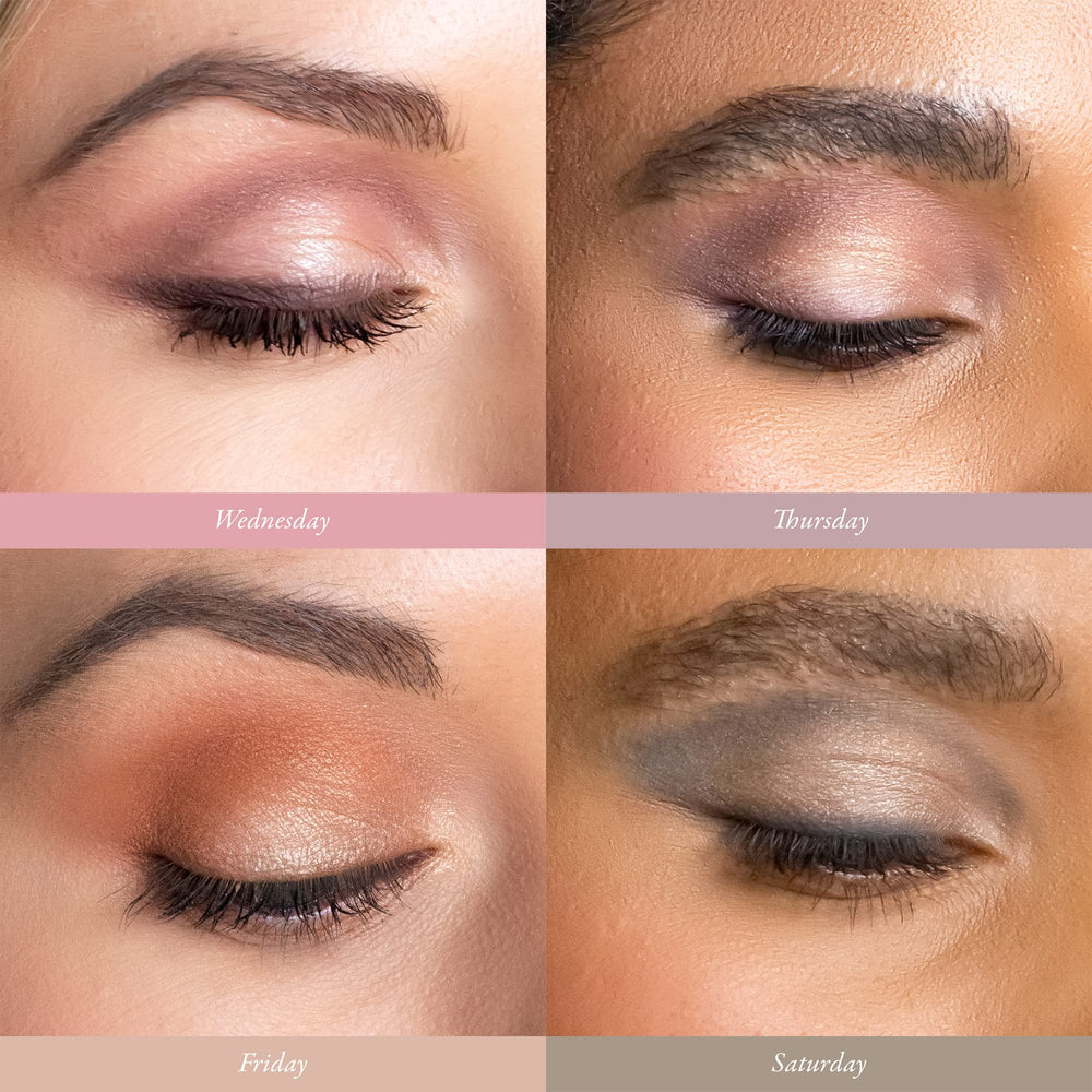PÜR MINERALS eyeshadow applied on lid illustrating blendable finish and wear comfort