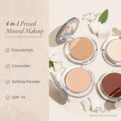 PÜR MINERALS open compact revealing powder pan and convenient portability