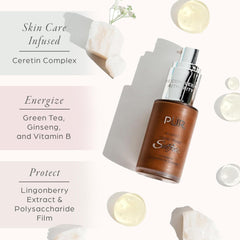 PÜR MINERALS texture swatch on skin showing buildable coverage benefit