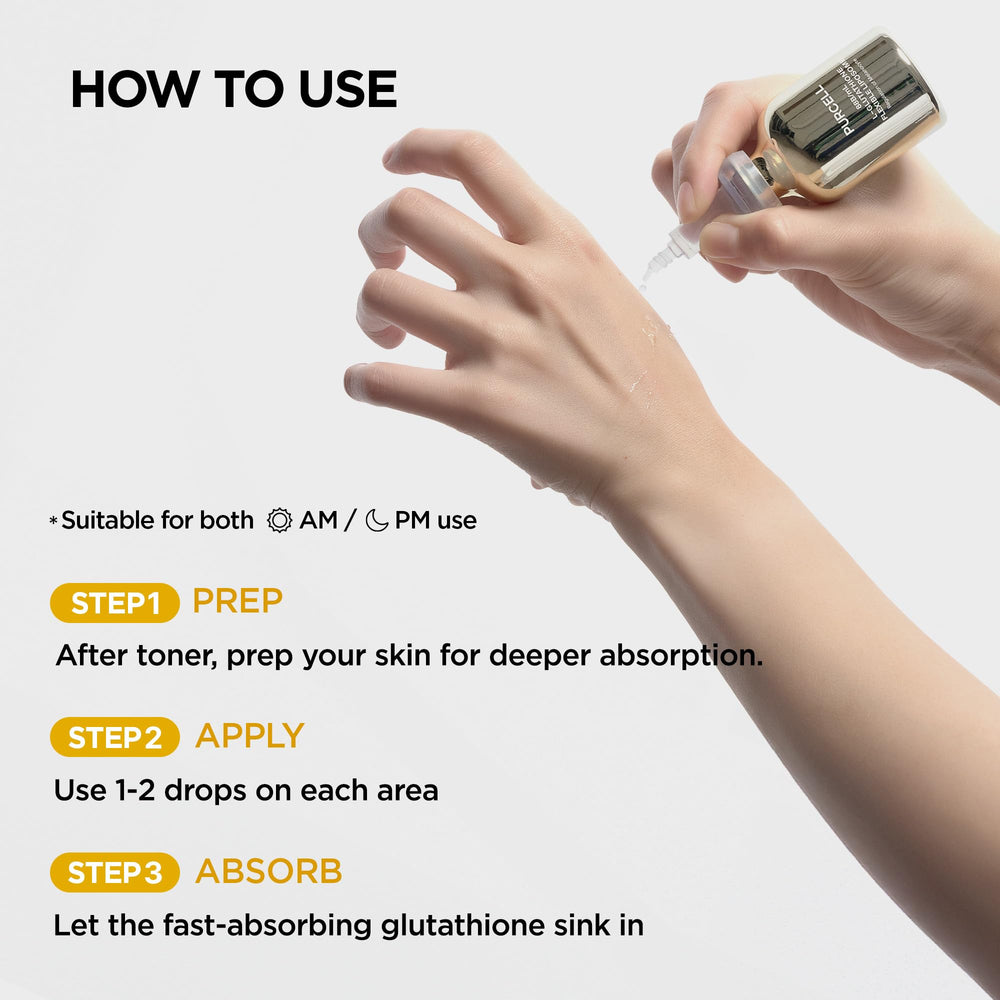 PURCELL applied in a nighttime routine showing layering under moisturizer benefit