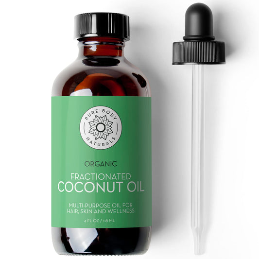 Pure Body Naturals amber bottle front view showing organic oil and protection