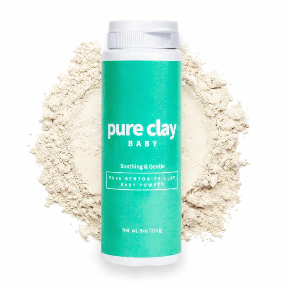 PURE CLAY front packaging showing clean label and talc-free promise