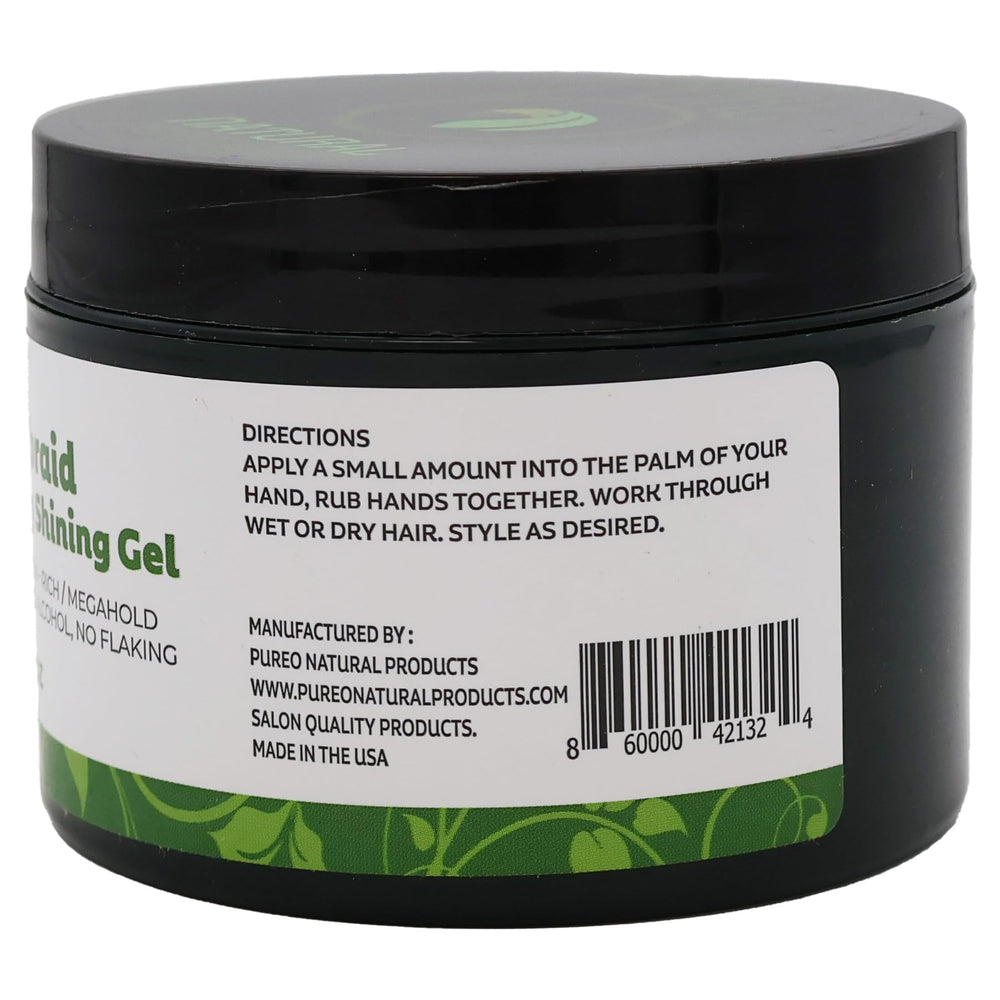 Pure O gel applied to braid in use for long-lasting neat hold