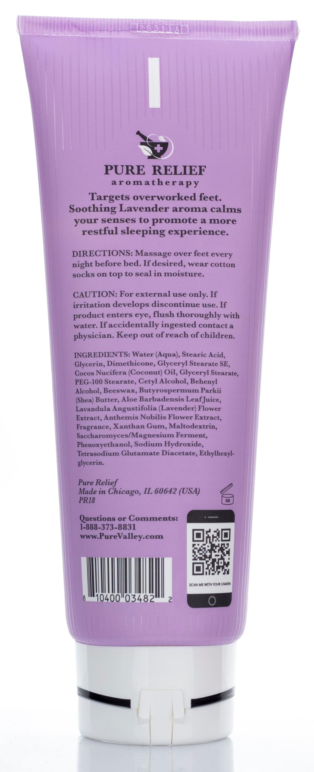 Bedside scene with Pure Relief lotion and socks suggesting nighttime relaxation benefit