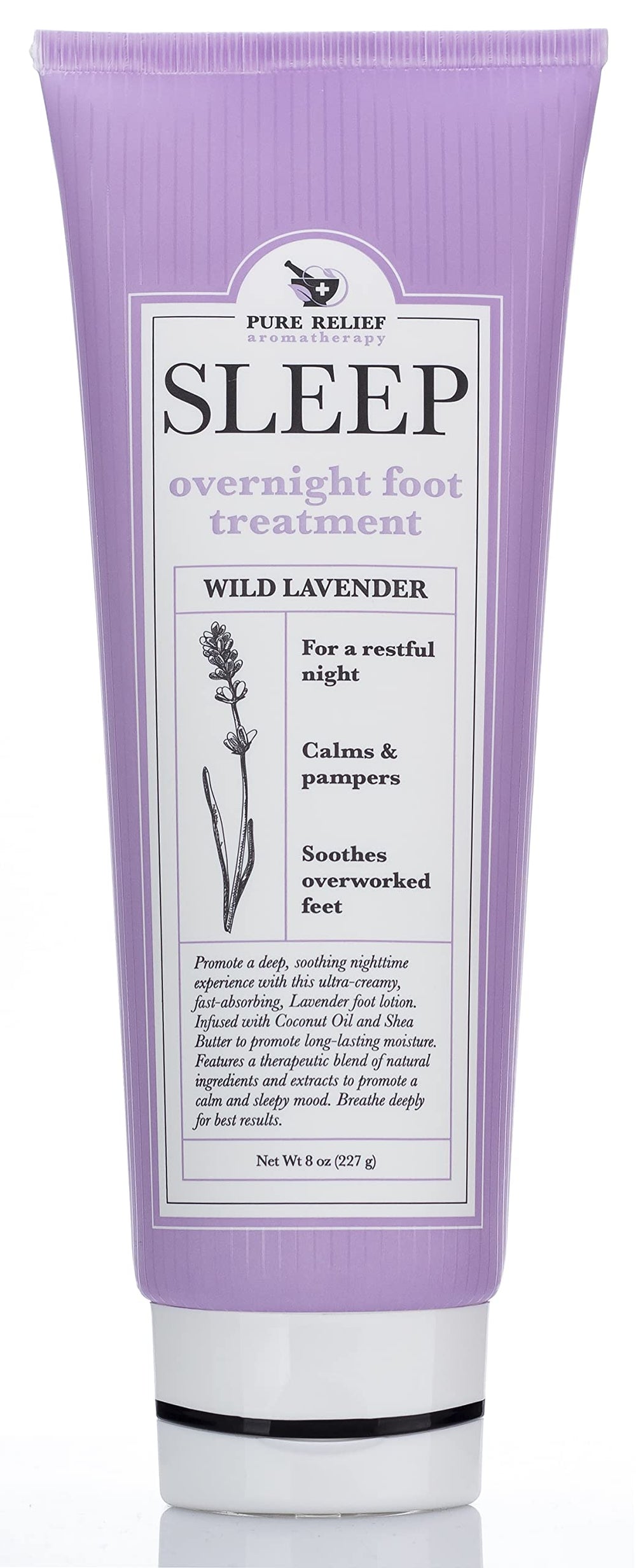 Pure Relief front packaging showing 8 oz bottle and lavender scent benefit