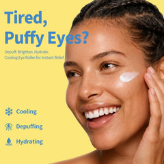 Purederm cooling roller ball close-up highlighting massage tip and precision application