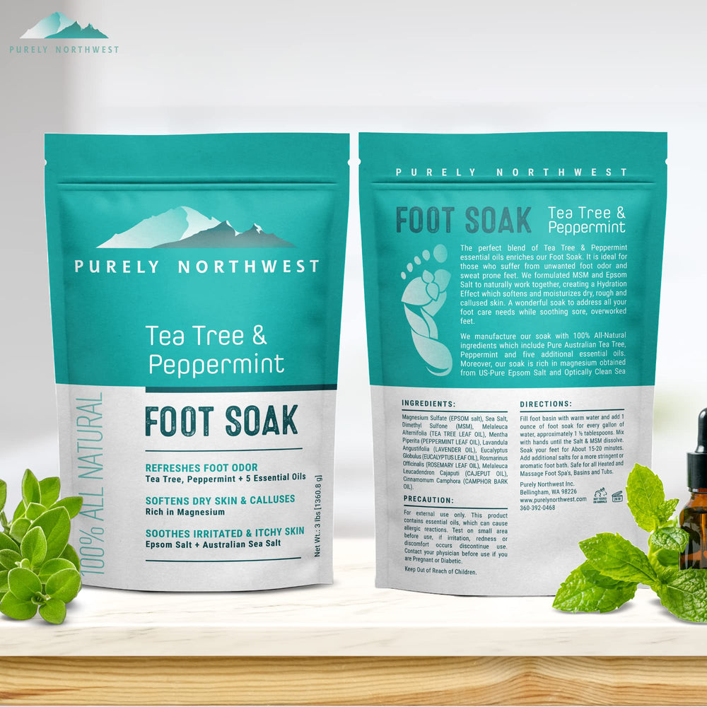 Purely Northwest label close-up highlighting natural ingredients list