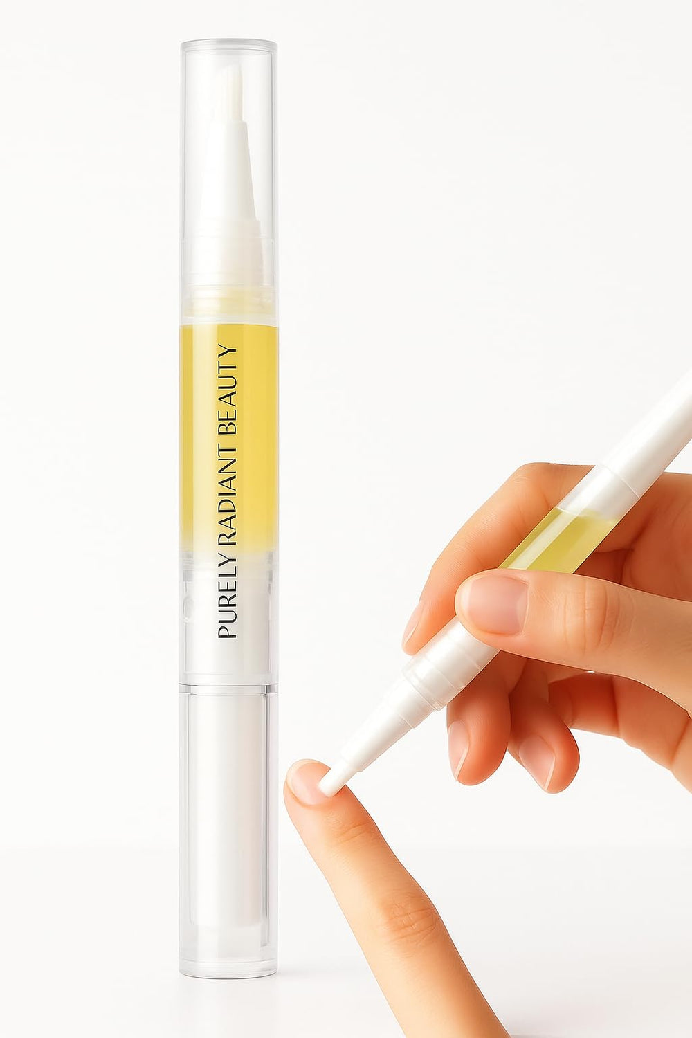 Purely Radiant front packaging showing compact 3ml pen and benefits