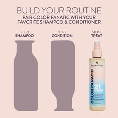 Pureology Color Fanatic on bathroom shelf in lifestyle scene for daily routine