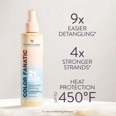 Pureology Color Fanatic spray in action releasing fine mist for even coverage