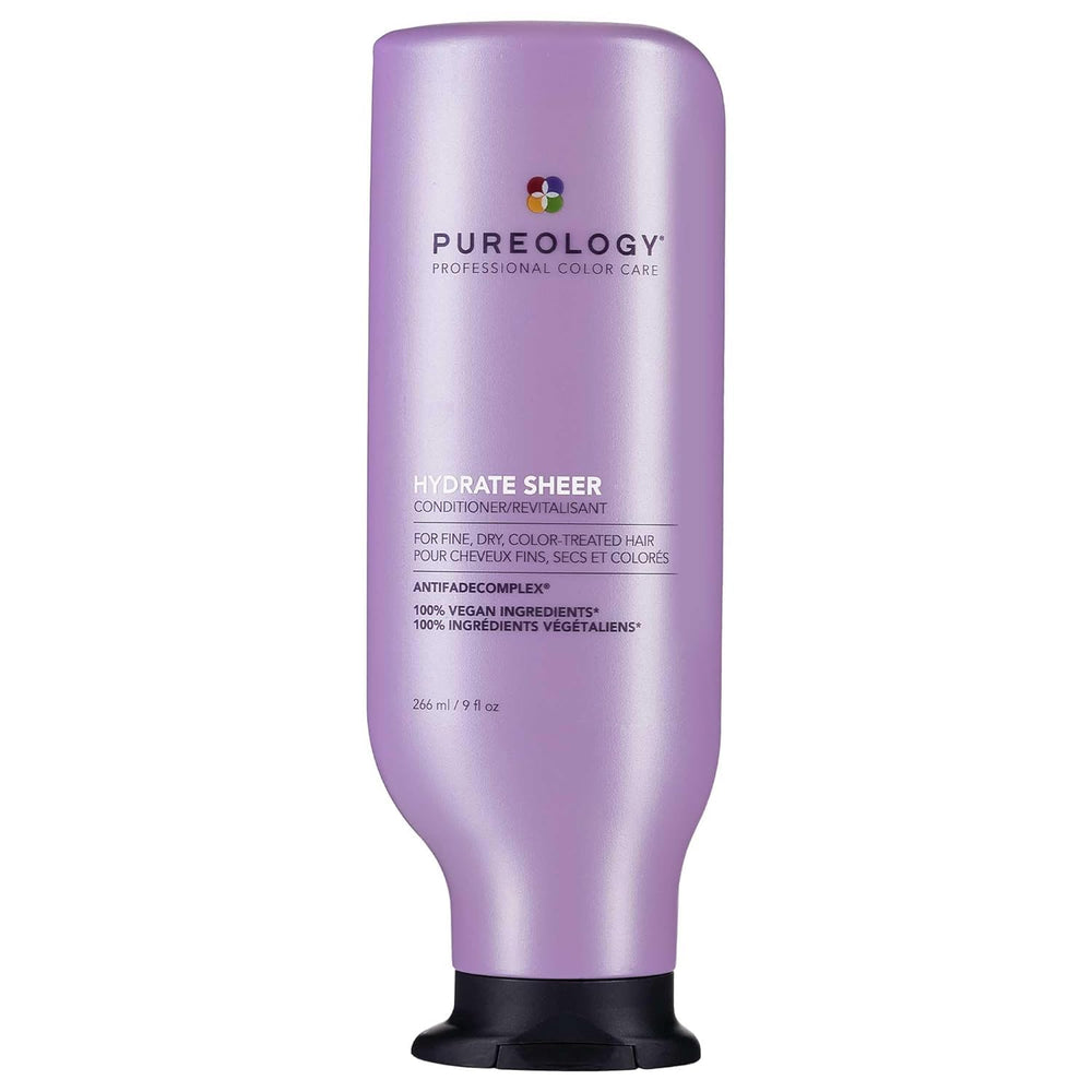 Pureology front bottle view showing hydrate sheer and lightweight benefit