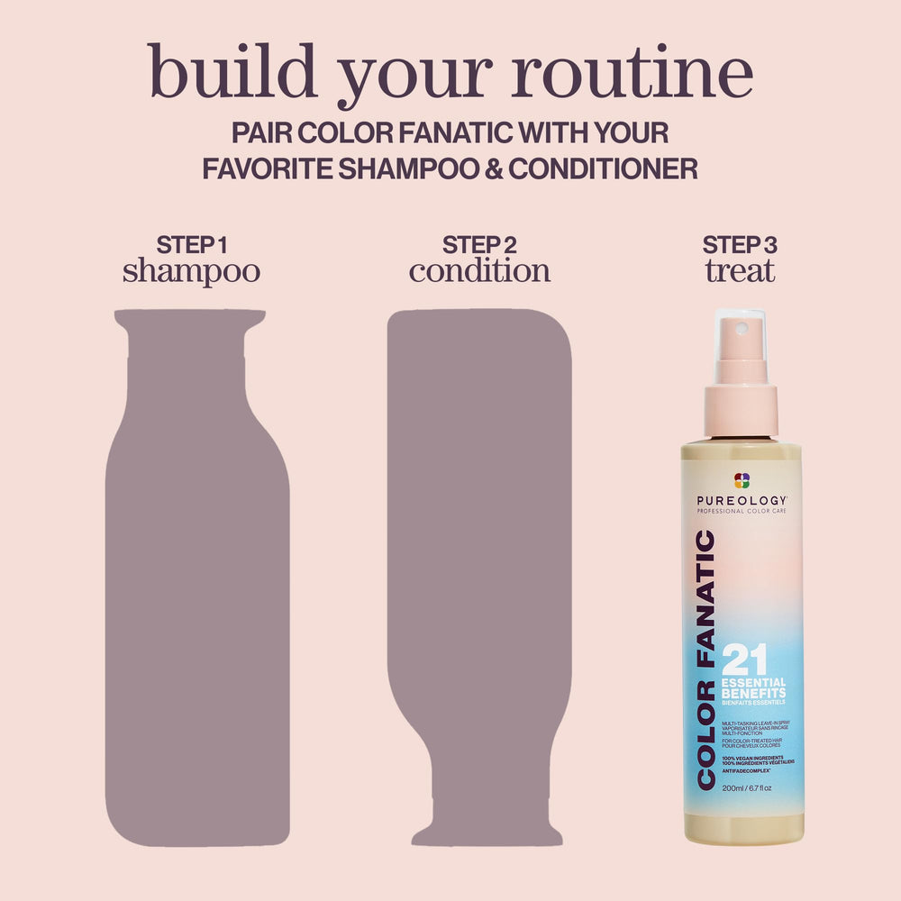 Coconut and camellia ingredients with Pureology branding showing nourishing oils