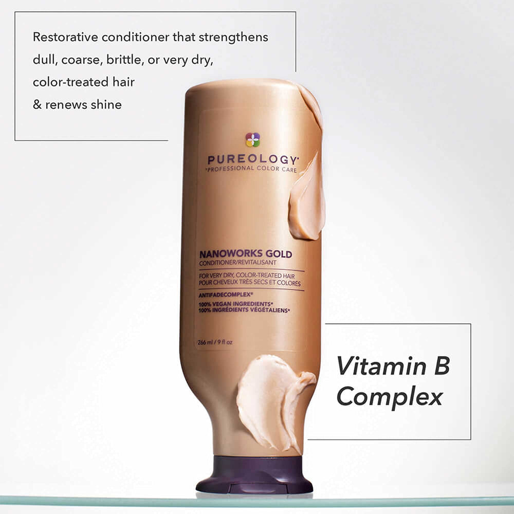 Pureology back label close-up showing ingredients and usage benefits