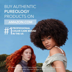 Pureology bottle on bathroom shelf evoking salon-quality home routine