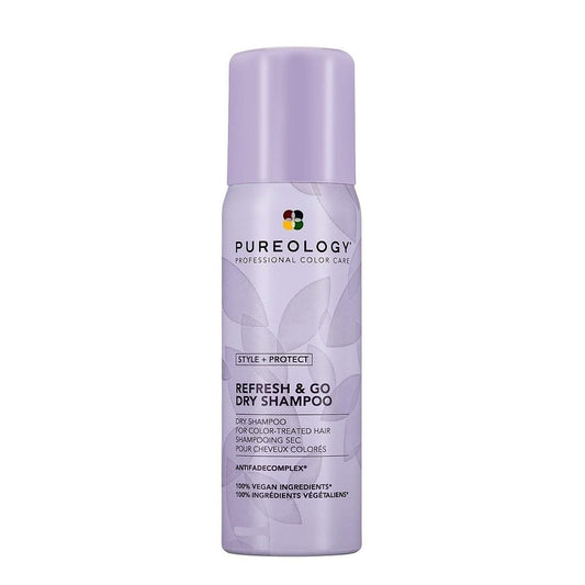Pureology front packaging showing product and travel-friendly size benefits