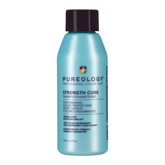 Pureology Strength Cure shampoo front bottle shows brand and repair benefits