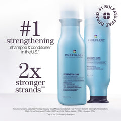 Pureology Strength Cure shampoo texture close-up illustrating gentle sulfate-free lather