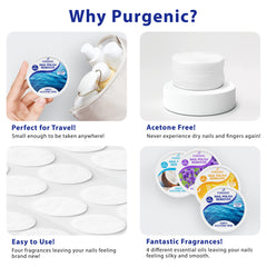 Purgenic pad removing nail polish from a fingernail for fast touch-ups