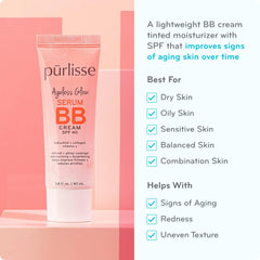 pūrlisse close-up of creamy serum texture highlighting dewy finish