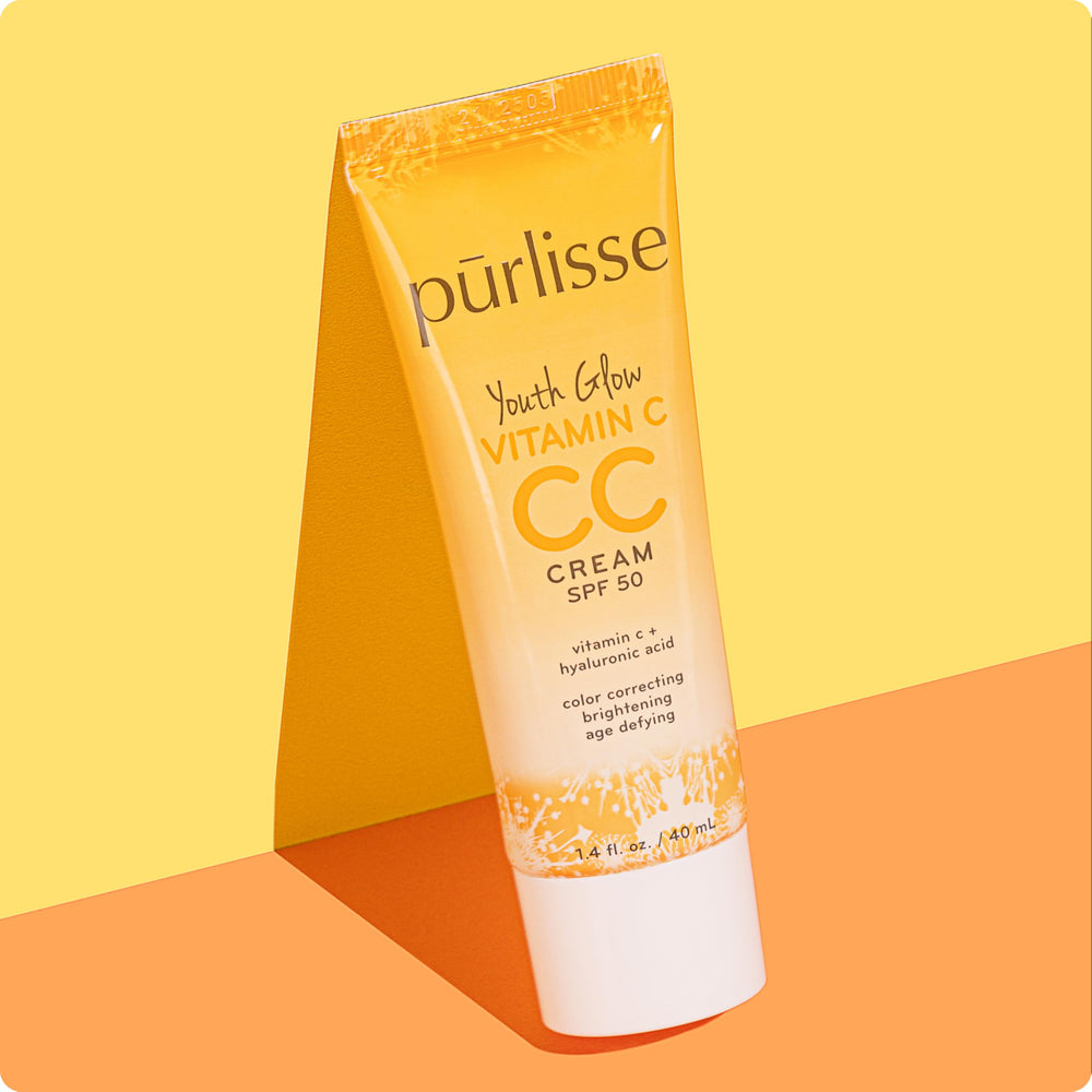 pūrlisse on model wearing light medium shade for natural radiant look