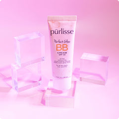 pūrlisse tube beside a ruler showing 1.4 oz size for scale and portability
