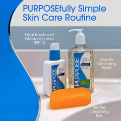 Purpose lifestyle bathroom shelf styled to show everyday routine convenience