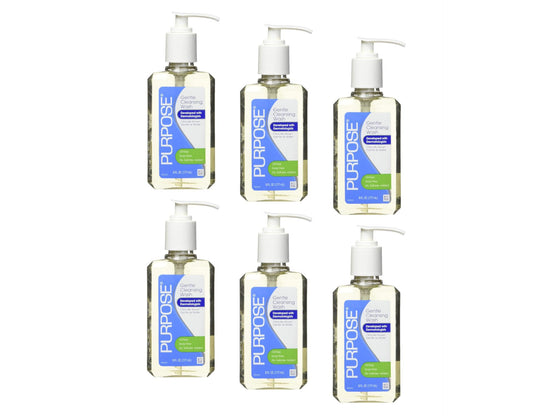 Purpose pump bottle front view showing clean packaging and simple benefits