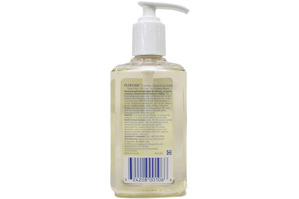 Purpose pump with water droplets highlighting freshness and easy use