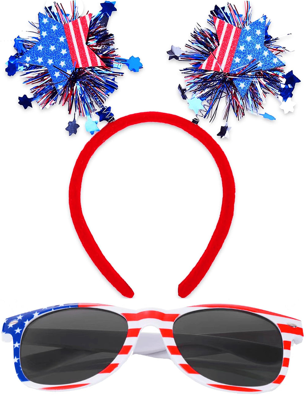 PUSABAOWO headband front view showing patriotic colors and instant celebration flair