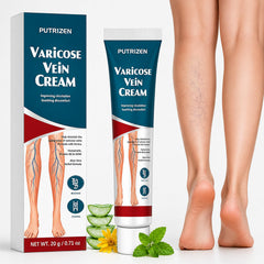 PUTRIZEN front packaging showing product and key botanicals for visible veins