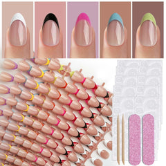 Puyokinm spread of nine colored French tips showing color options for mixing