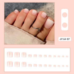 Puyokinm in use with sandals showing neat nude pedicure ready for summer