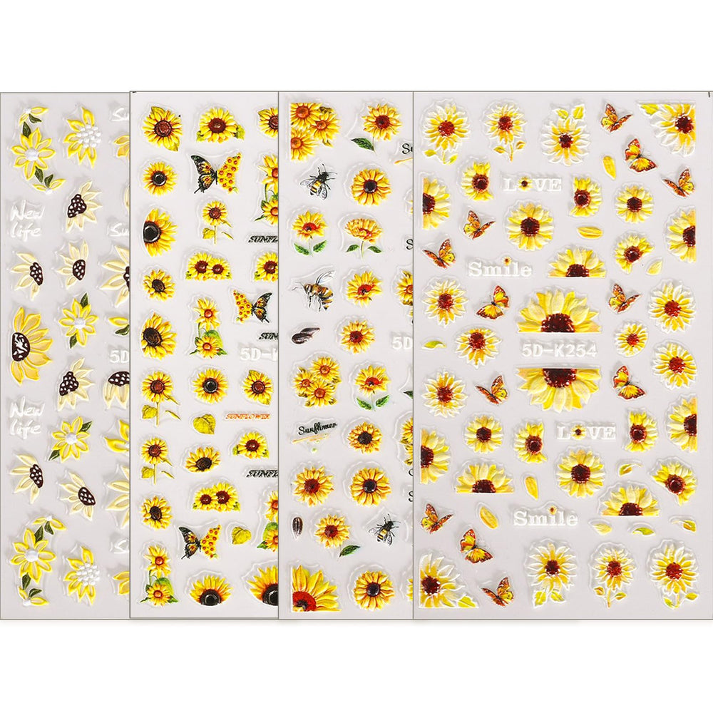 Puyokinm sheet displaying varied sunflower patterns offering customization and mix-and-match