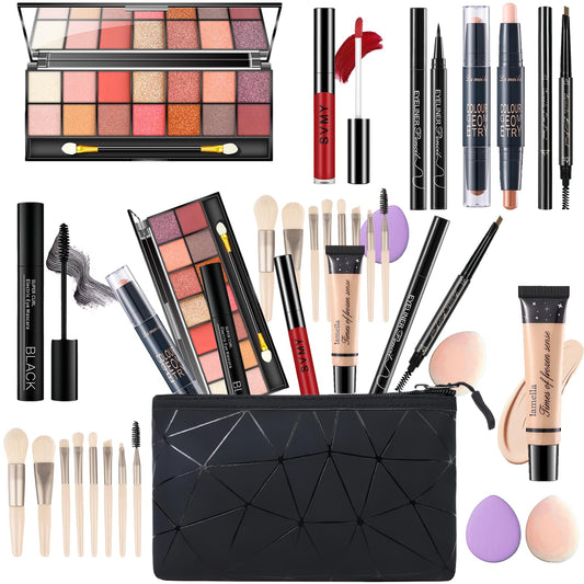 PWYSHXDF front view of full makeup set highlighting portability and organization