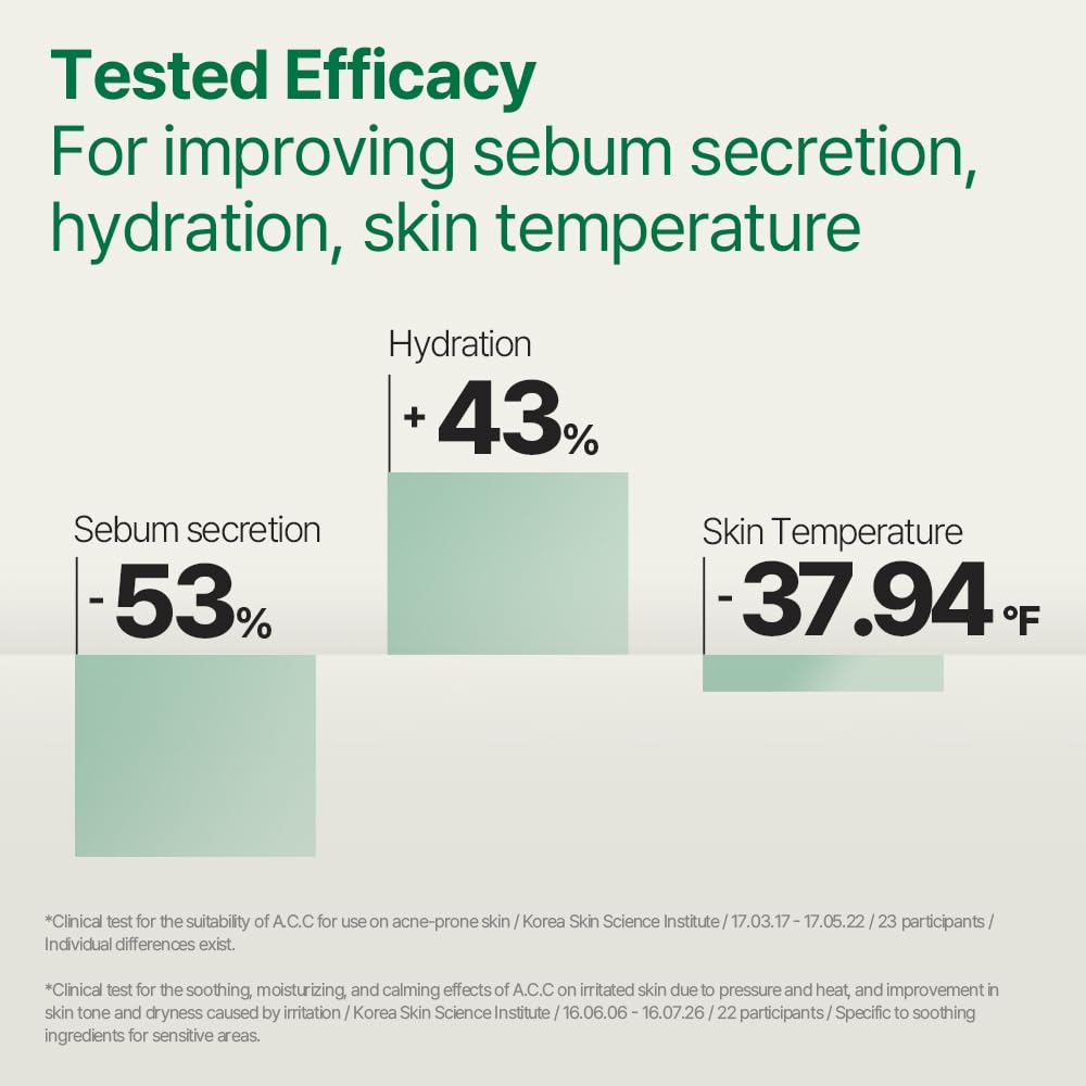 Pyunkang Yul display of cica and tea tree emphasizing soothing properties