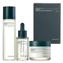 Pyunkang Yul gift box front view showing calming skincare trio benefit hydration