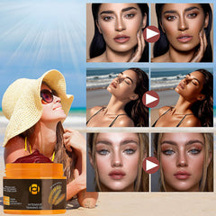 Qawnfy being applied to forearm demonstrating even coverage and faster tanning