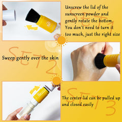 qawnfy powder applied to scalp parting for discreet sun protection