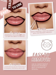 QCMME peel-off process showing film removal and revealing lasting color
