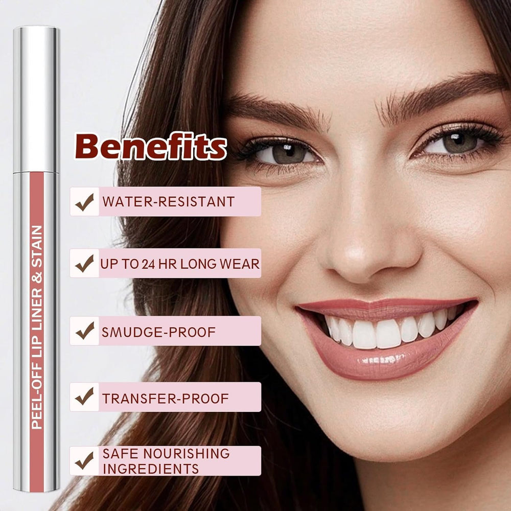 QCMME peeled film close-up demonstrating how the product reveals a crisp lip line
