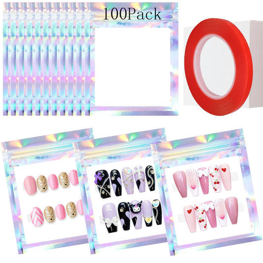 Qenk holographic bag front showing product clearly and drawing attention