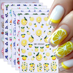 QEYRIYI front packaging showing six fruit nail sticker sheets and bright designs