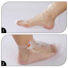 QGEIB foot covers in use during paraffin bath for mess-free treatment