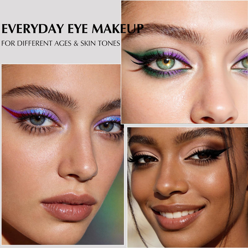 QHOSIULI eyeliner applied on waterline demonstrating long-wearing waterproof benefit