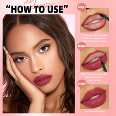 QiBest application on lips demonstrating seamless coverage and contouring benefit